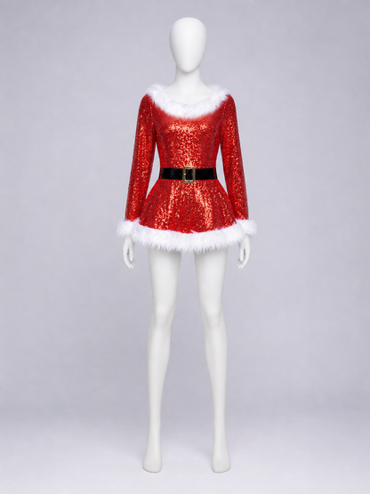Santa Costume with Sequins and Belt