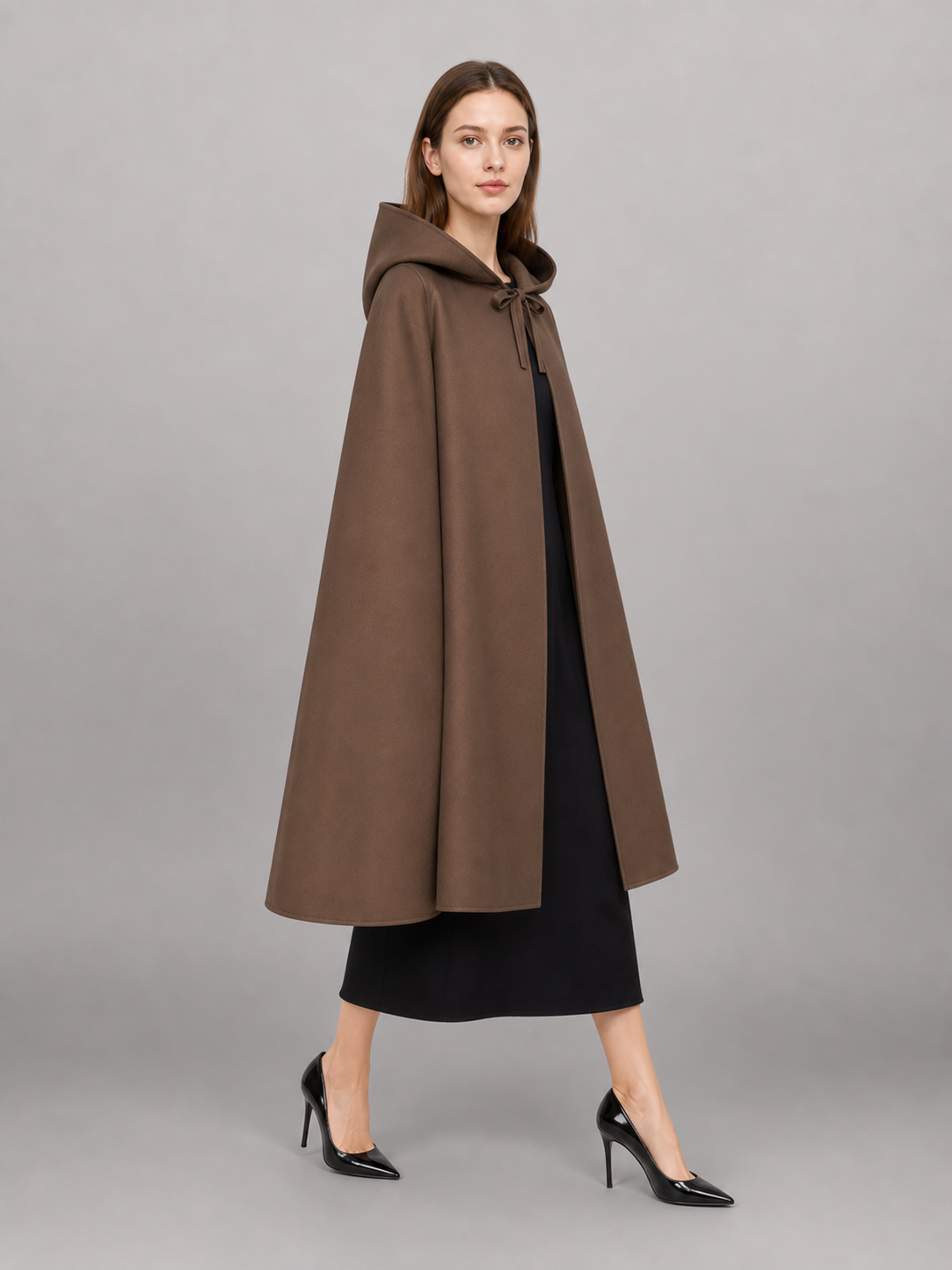 Brown Carnival Cloak with Hood