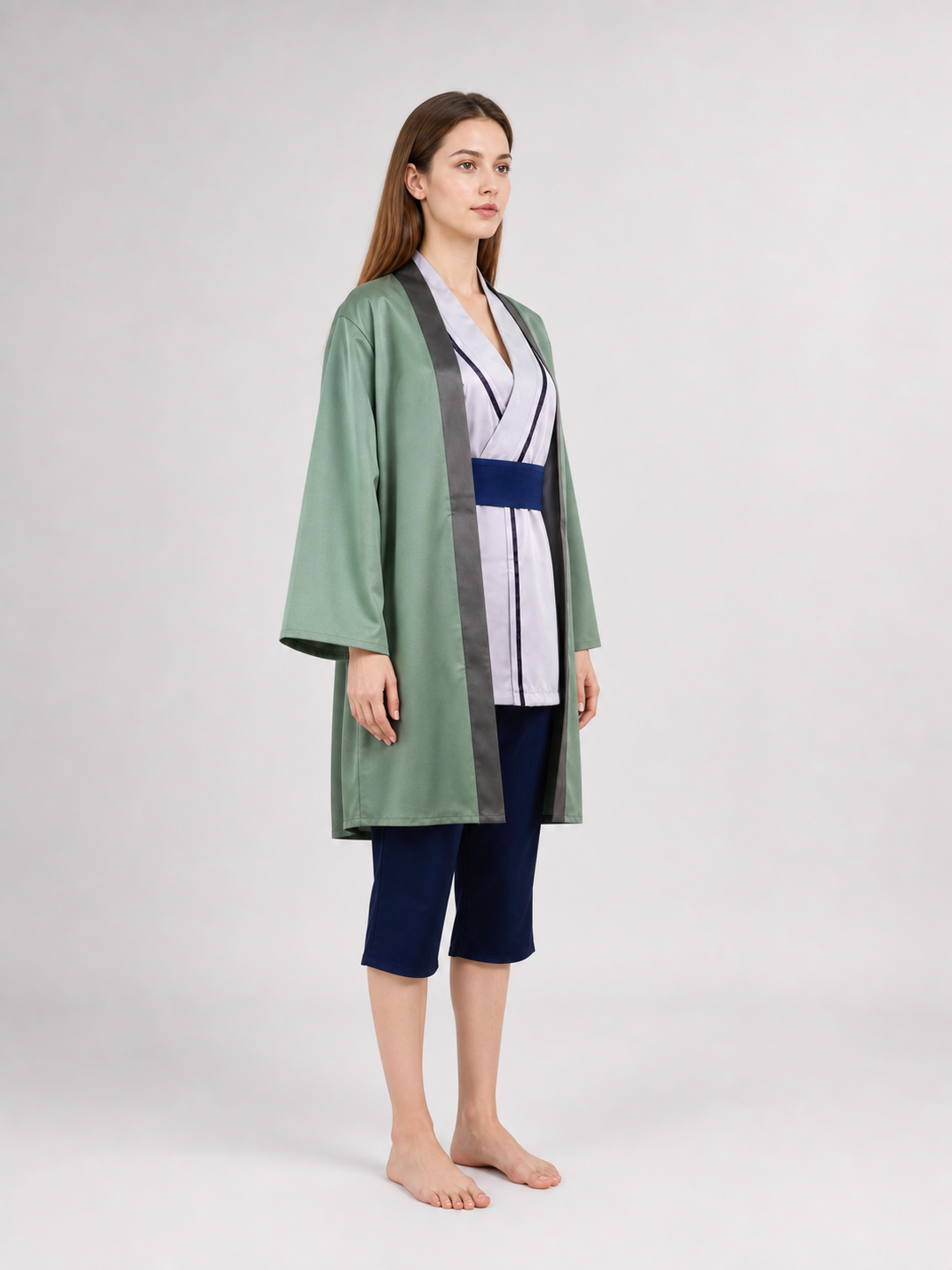 Tsunade Cosplay Costume: Robe, Top, Belt, and Pants