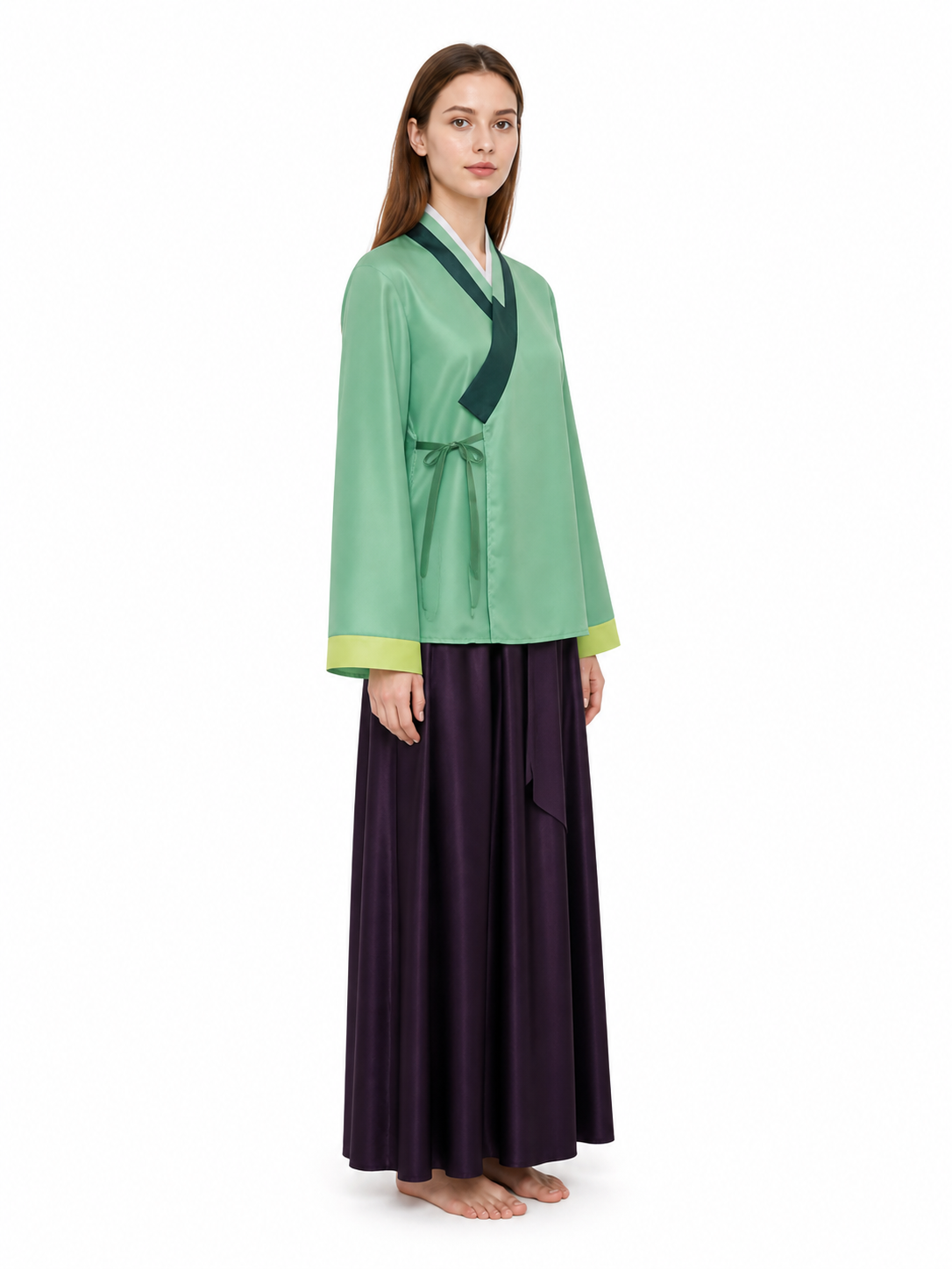 Maomao Hanfu Cosplay Costume with Belt side view