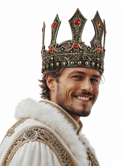 Carnival Crown with Red Rhinestones for Cosplay