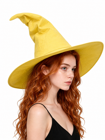 Yellow Witch Costume Hat for Halloween