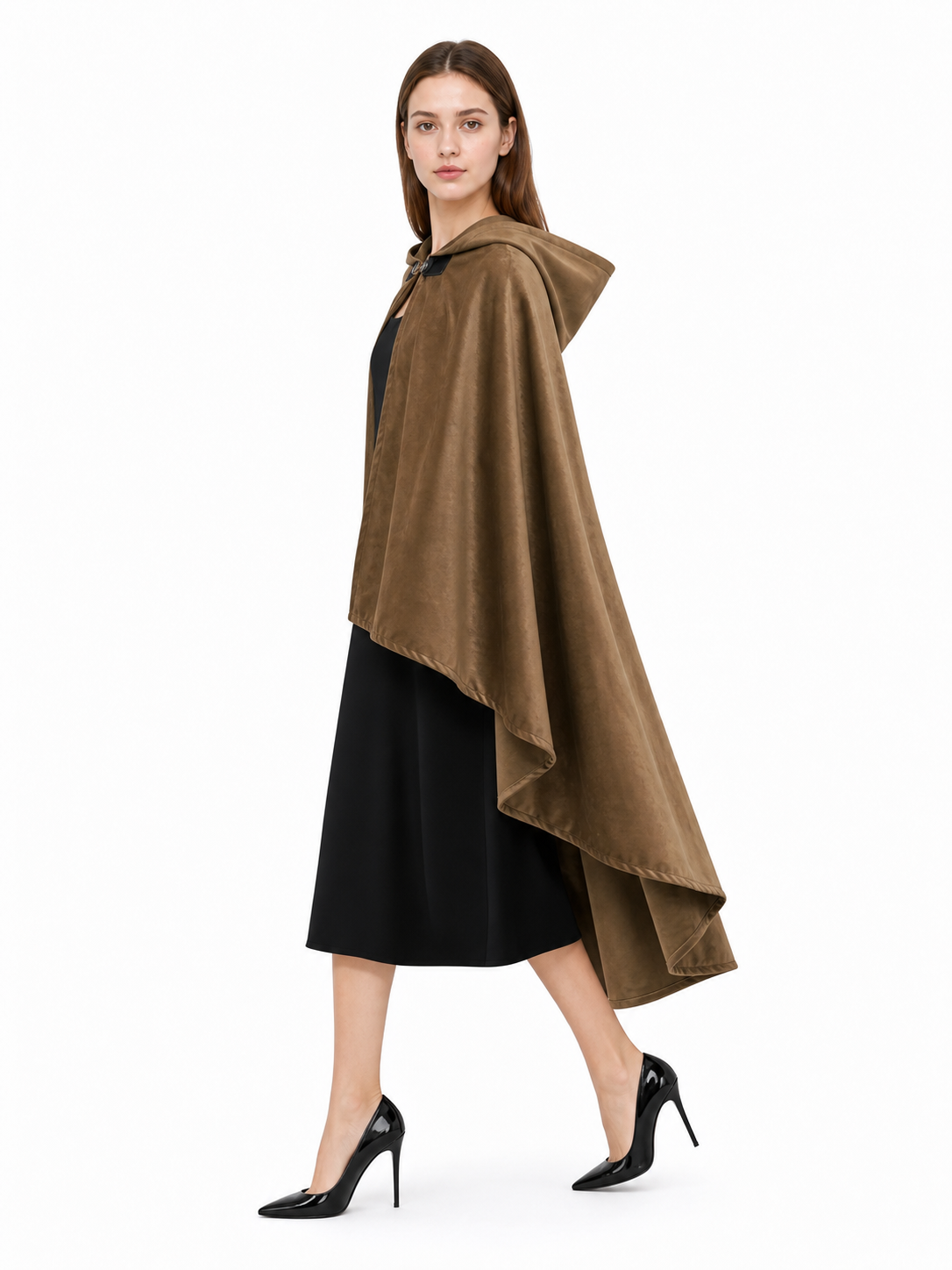 Brown Hooded Costume Cloak