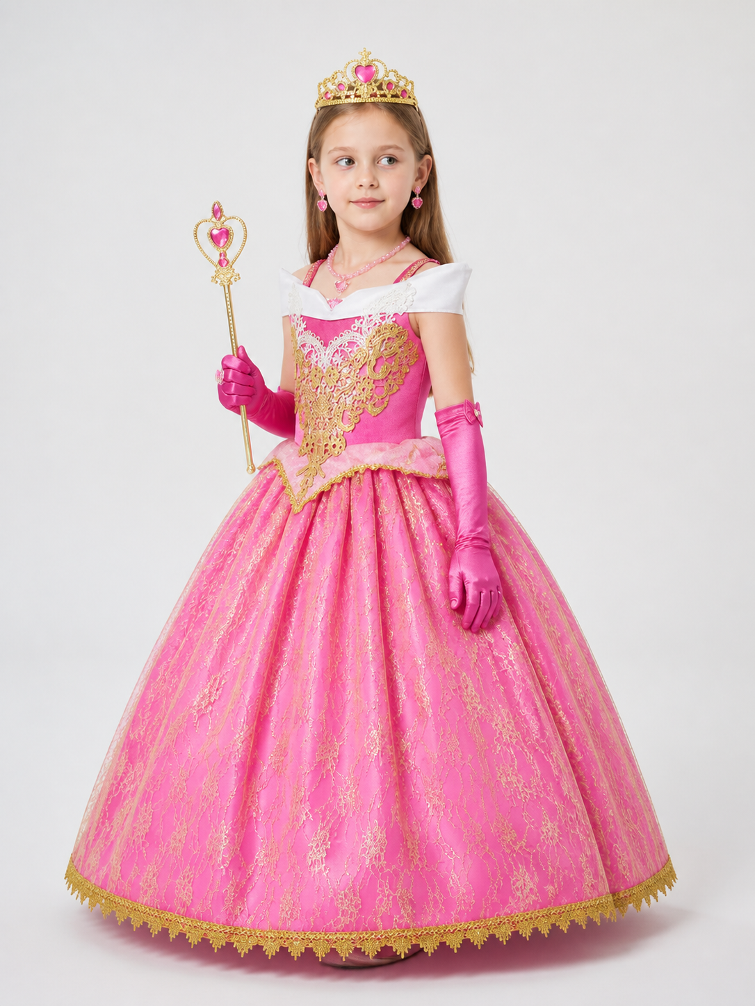 Pink Princess Costume for Halloween side view