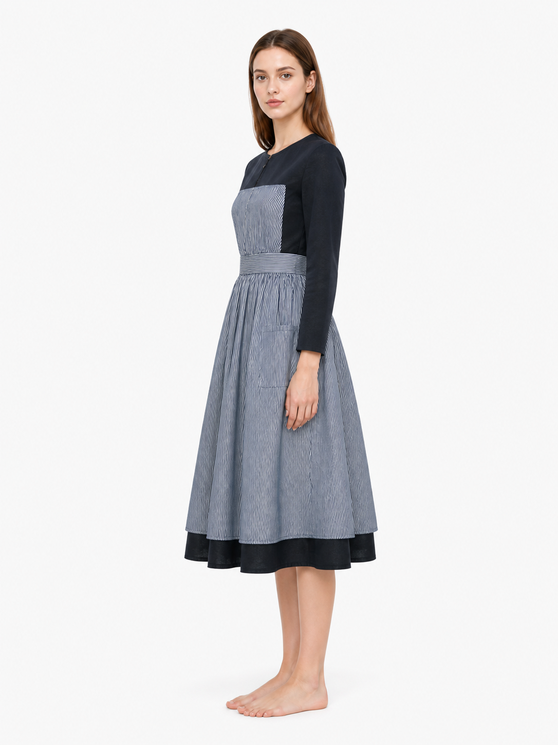 Maria Cosplay Dress, Long Sleeves, High Waist side view