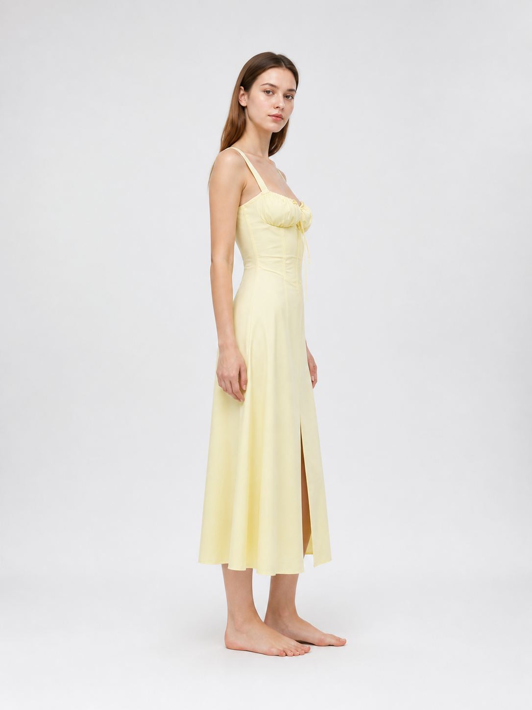 Thin-Strap Dress with a Square Neckline