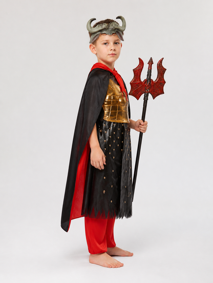 Zombie Costume with Mask and Cape for Halloween side view