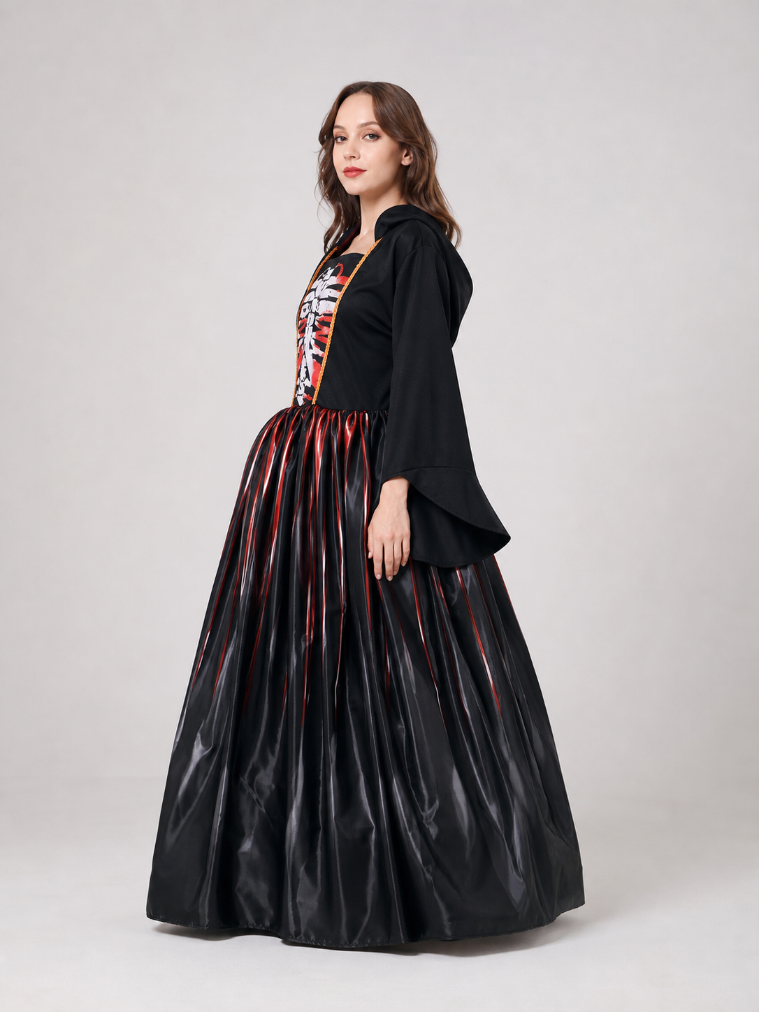 Vampire Cosplay Costume: Hooded Dress