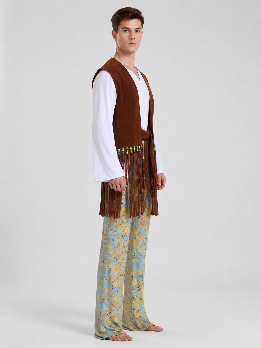 Stage Costume with Fringed Vest and Pants side view