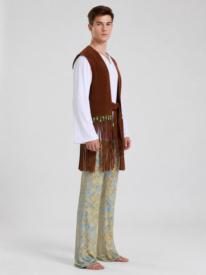 Stage Costume with Fringed Vest and Pants side view