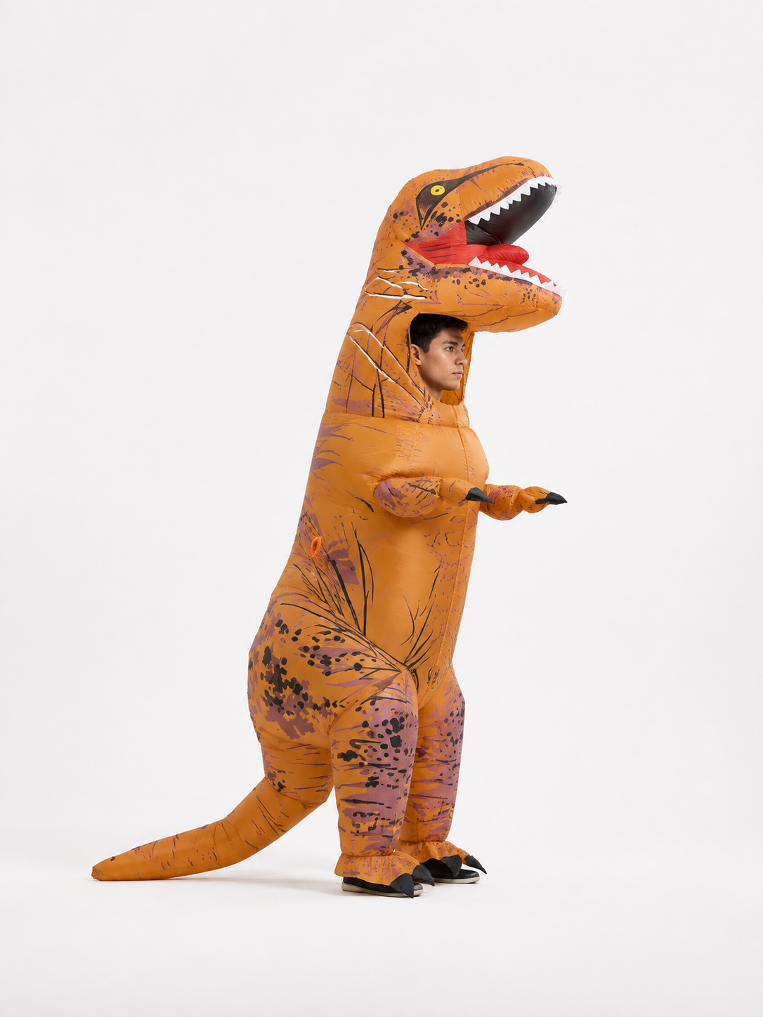 One-Piece Cartoon Inflatable Dinosaur Costume side view
