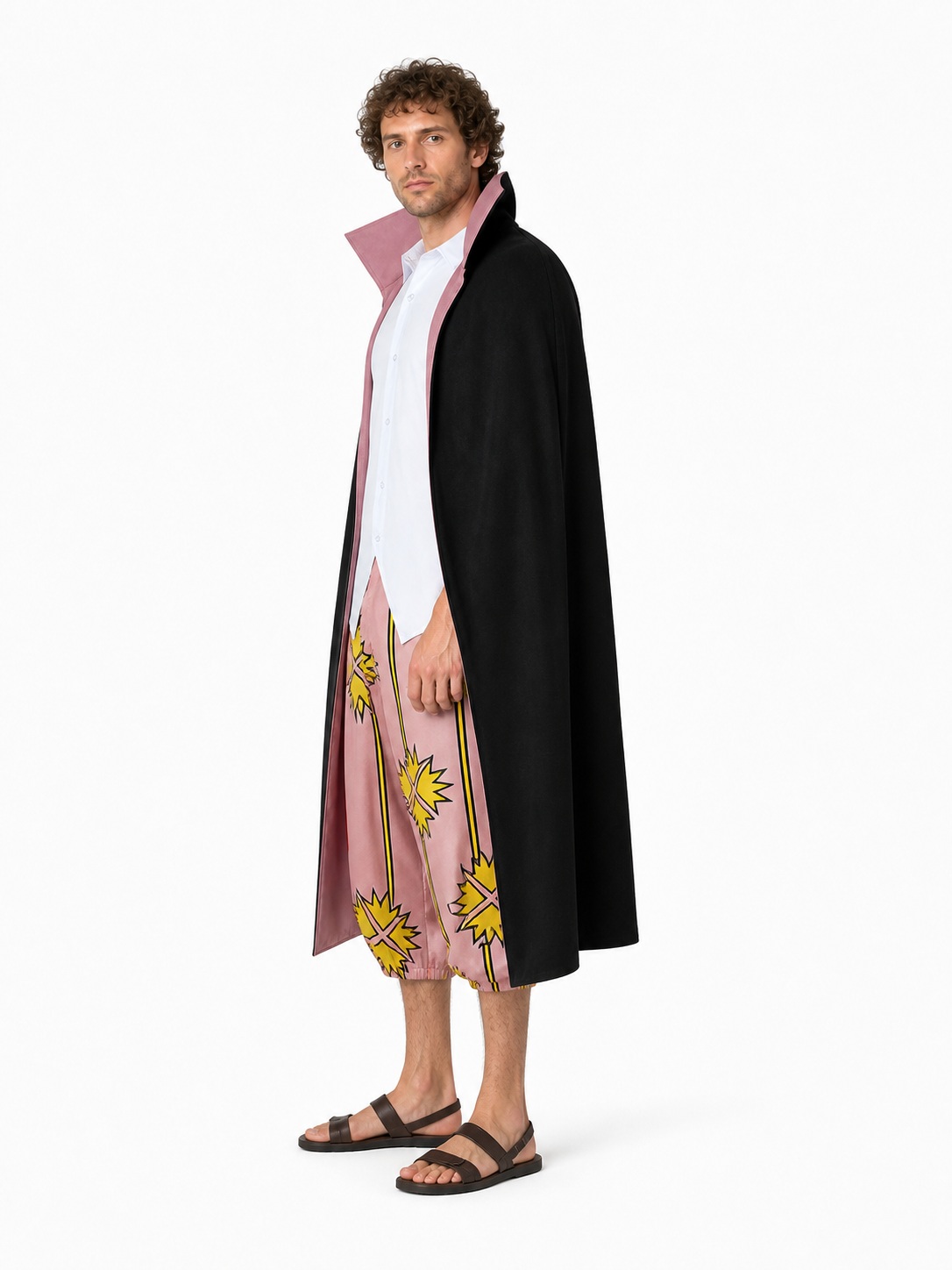 Shanks One Piece Cosplay Costume with Cape and Pants side view