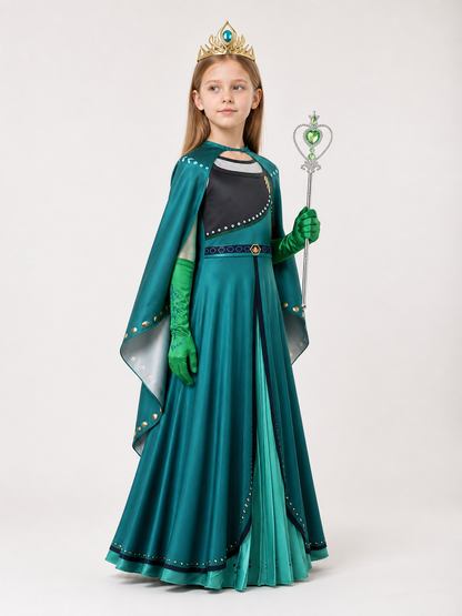 Turquoise Princess Costume for Halloween side view
