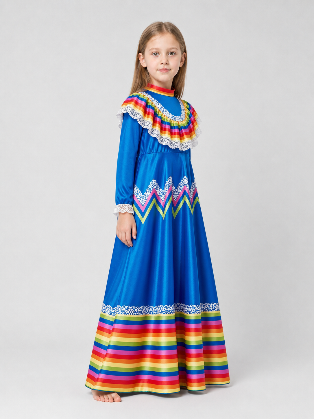 Costume dress with long sleeves, folk style