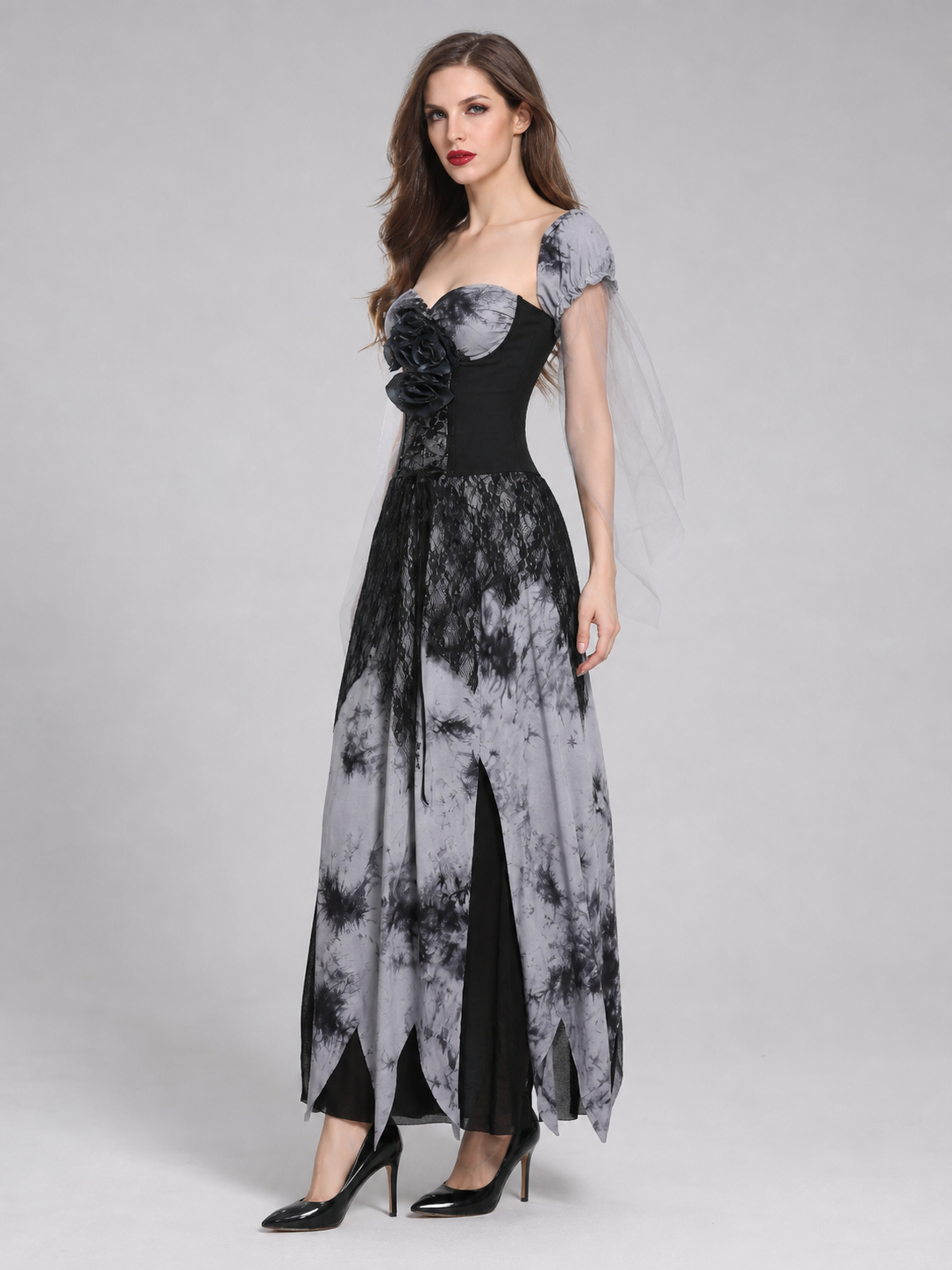Cosplay Costume Dress with Puff Sleeves