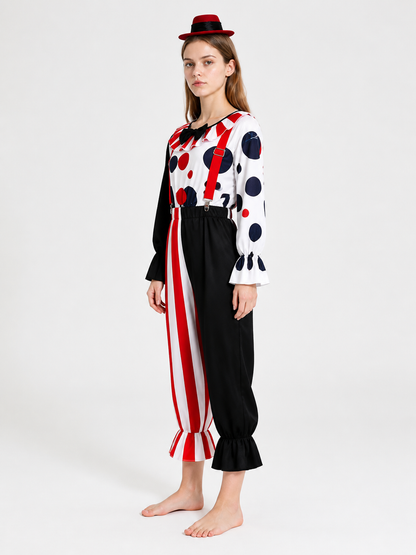 Circus Clown Costume with Hat for Halloween side view