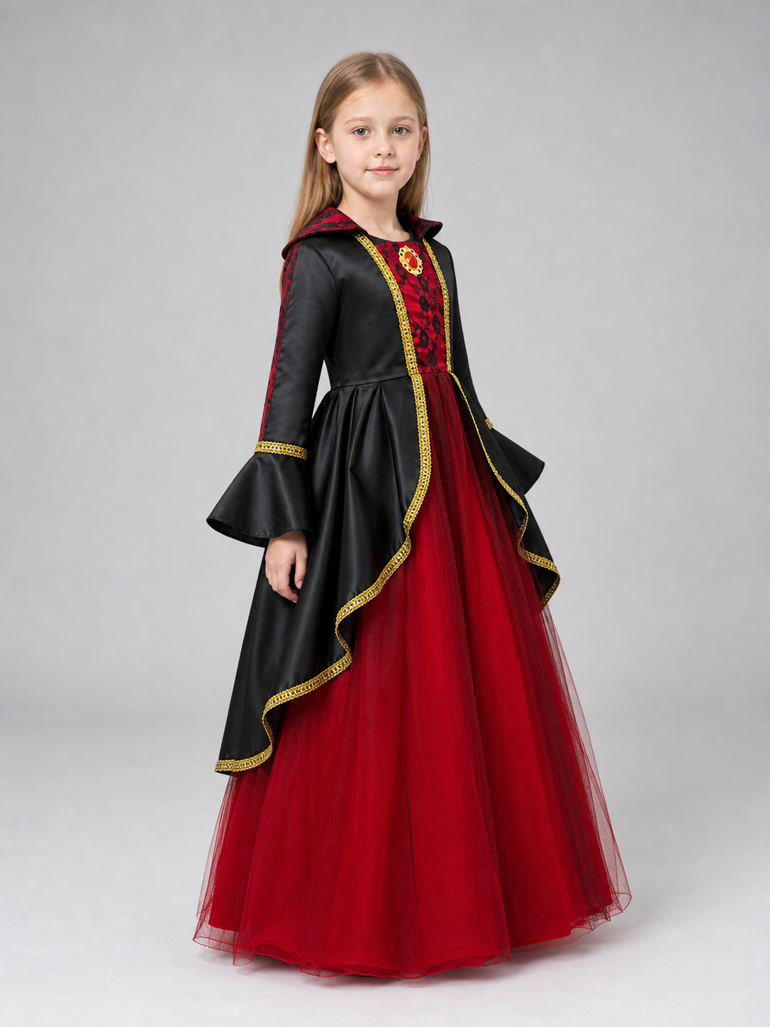 Costume Dress with Hat and Collar for Cosplay