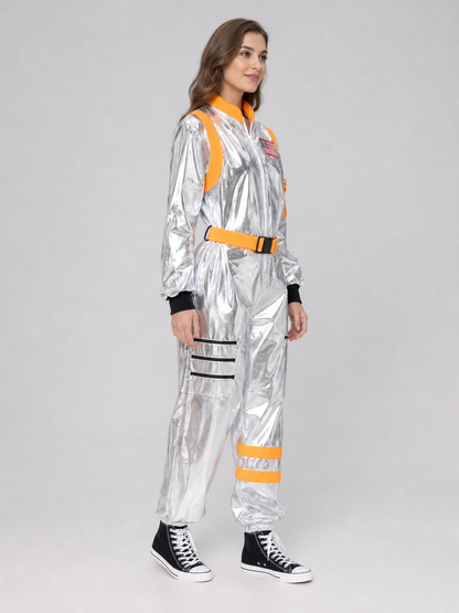 Astronaut Costume, Silver Jumpsuit for Cosplay