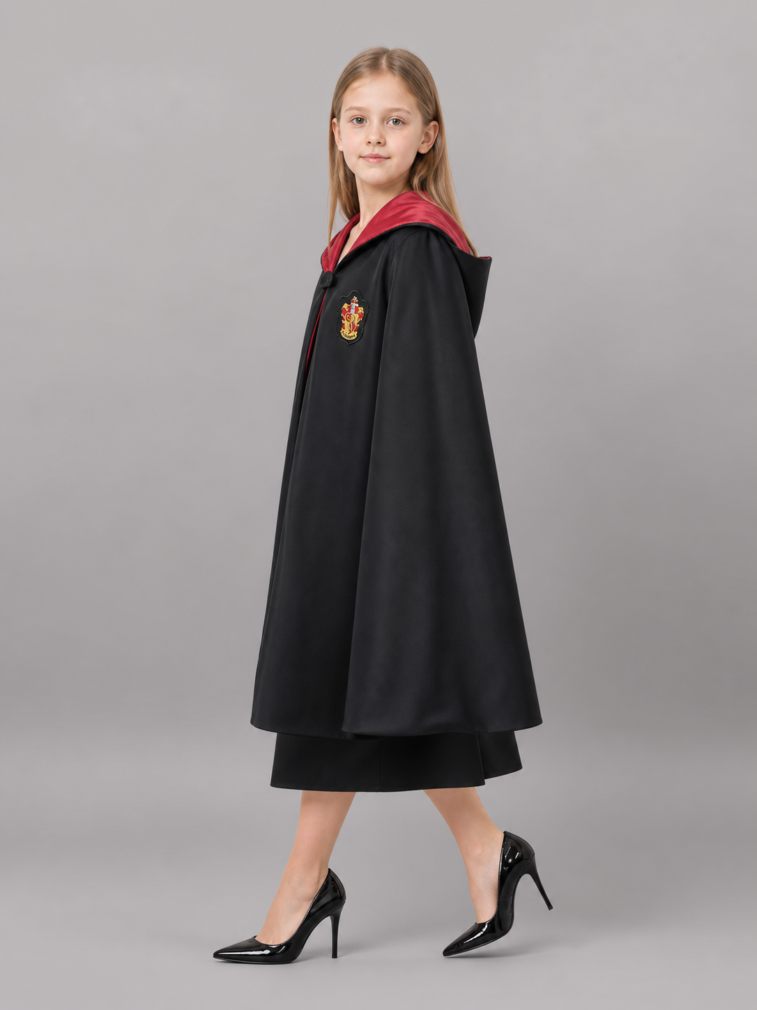 Black Hooded Carnival Cloak for Cosplay
