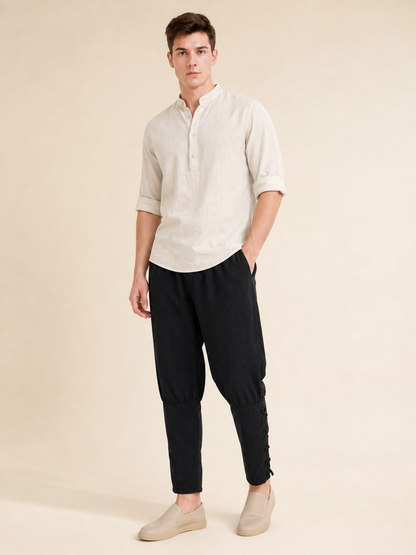 Black Pants for a Costume Look with Cuffs