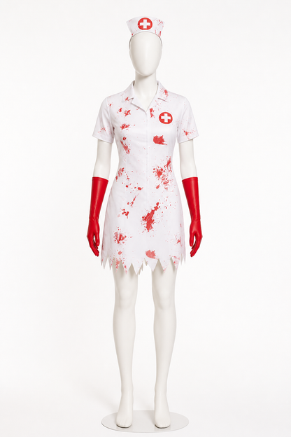 Zombie Medical Worker Costume with Blood for Halloween