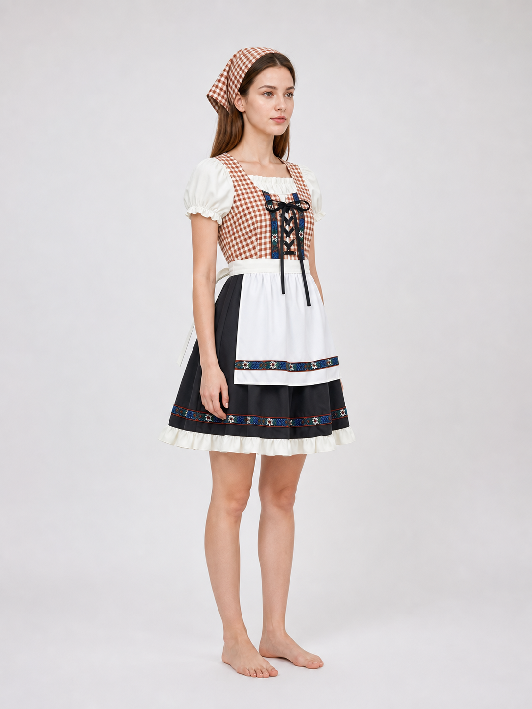 This traditional costume is designed in a vintage folk style and is suitable for