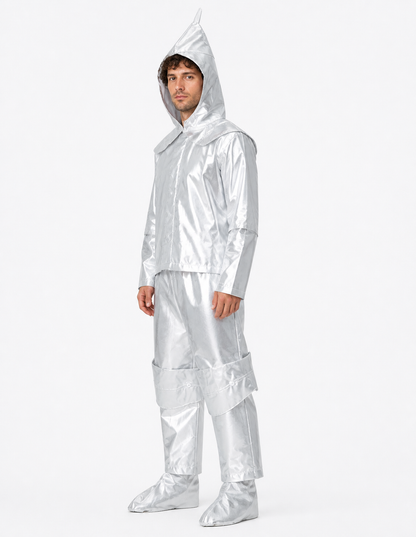 Silver Iron Woodcutter Costume with Hood side view