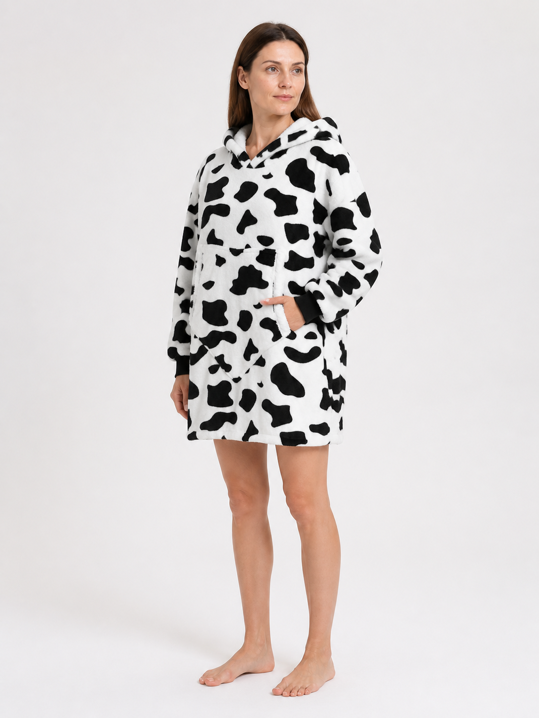 Cow Print Hooded Carnival Costume side view