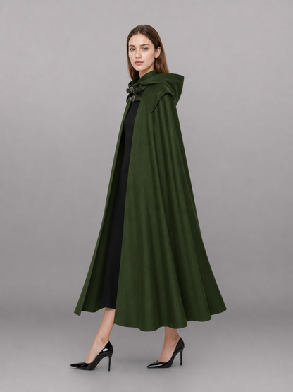 Green Gothic Carnival Cloak with Hood