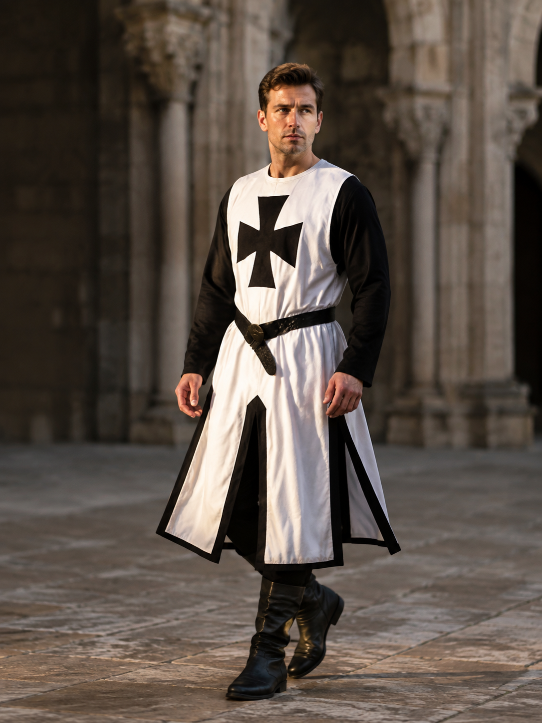 Medieval Crusader Cloak for Cosplay side view