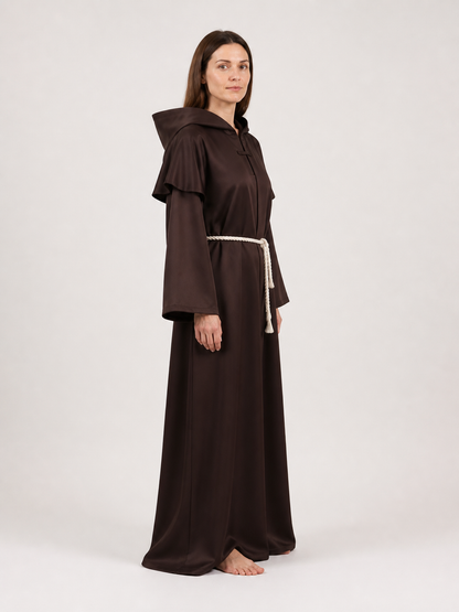 Long Robe with a Pointed Hood and Belt side view