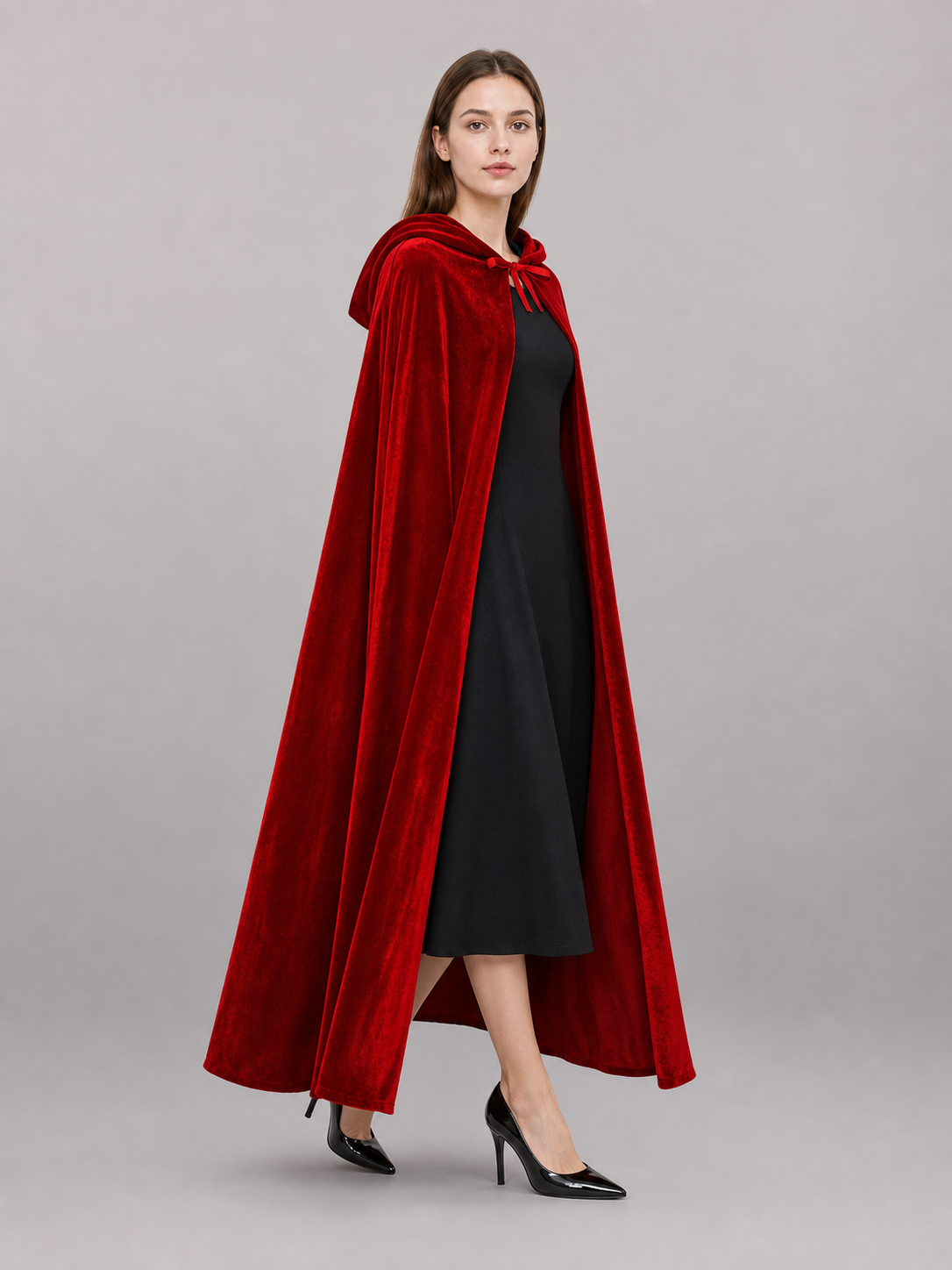 Red Hooded Carnival Cloak for Cosplay