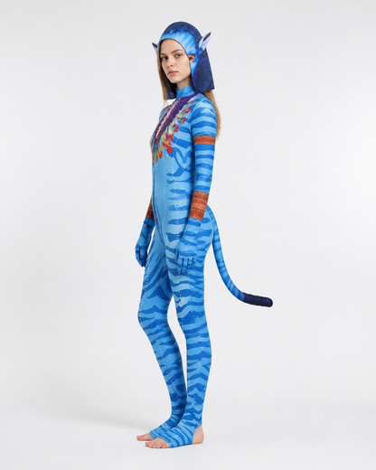 Avatar 3 Cosplay Costume with Headpiece side view