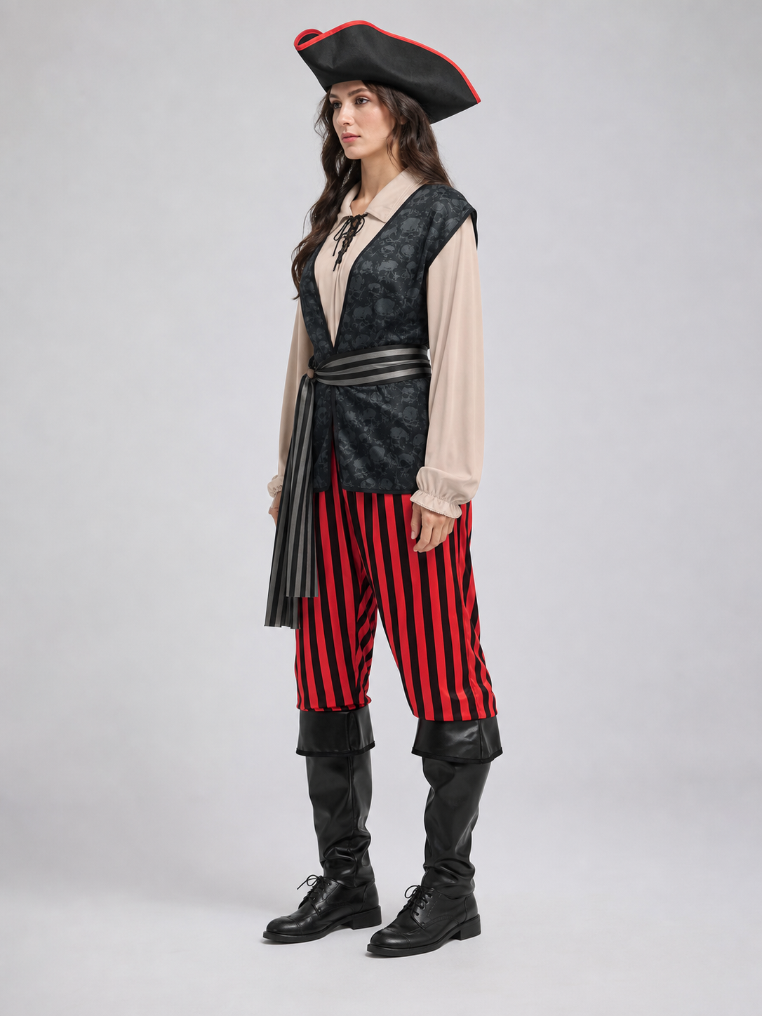 Pirate Costume with Vest, Hat, and Belt