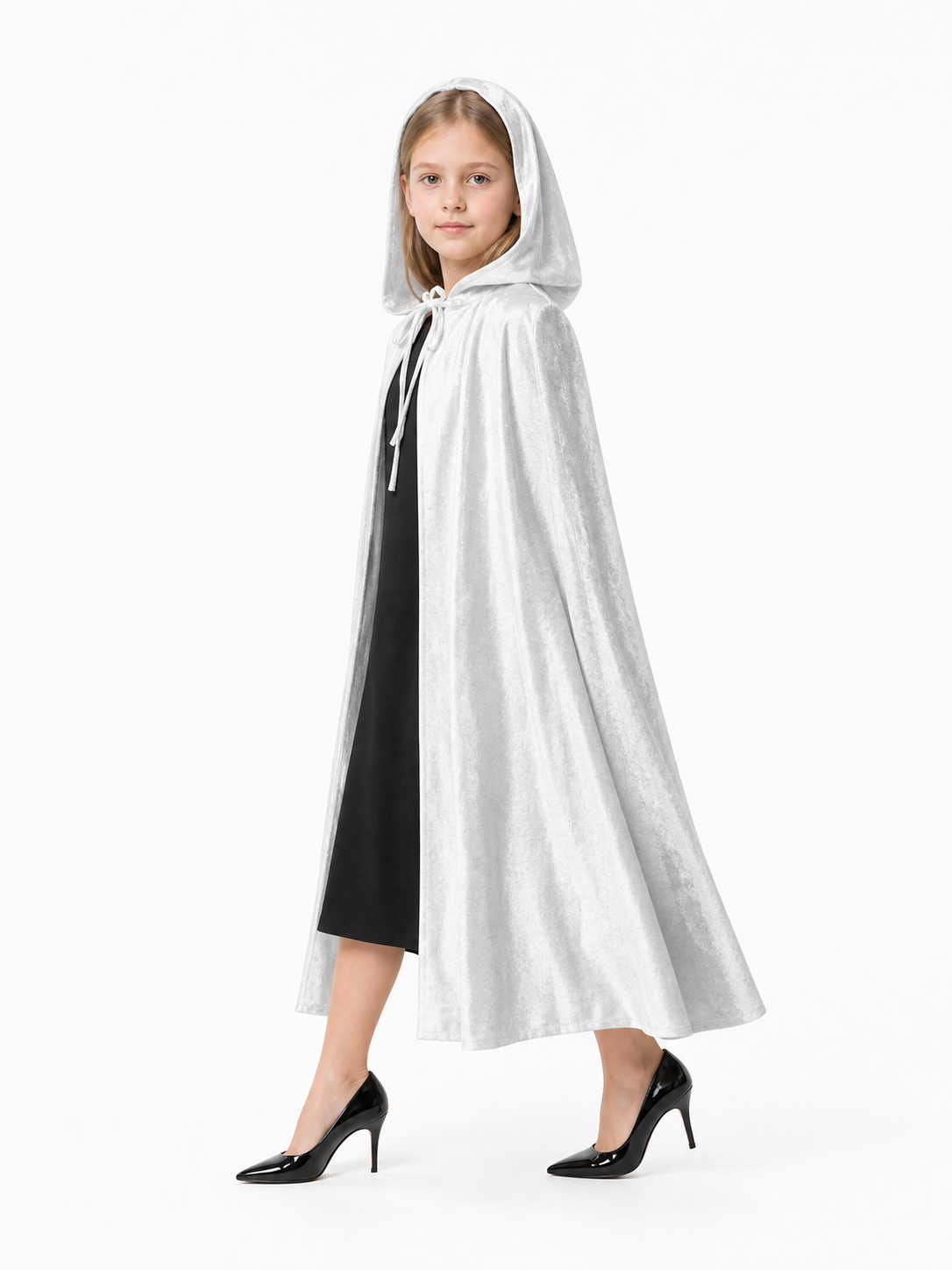 White Hooded Costume Cloak