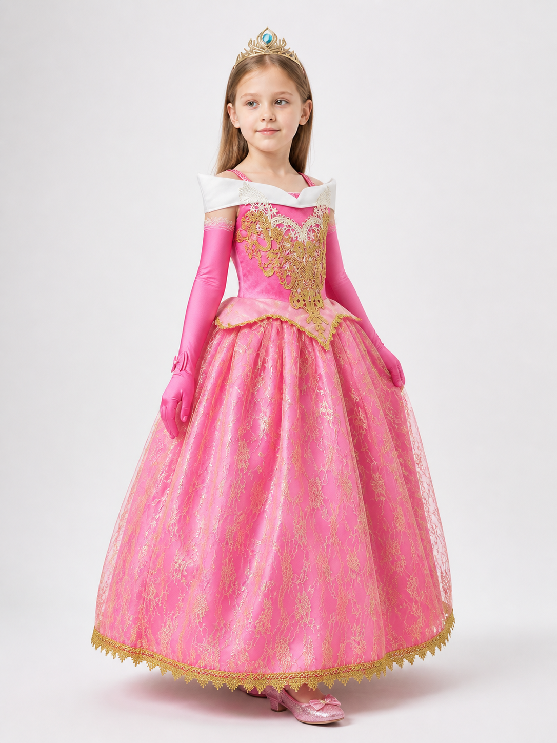 Pink Princess Costume for Halloween and Carnival side view
