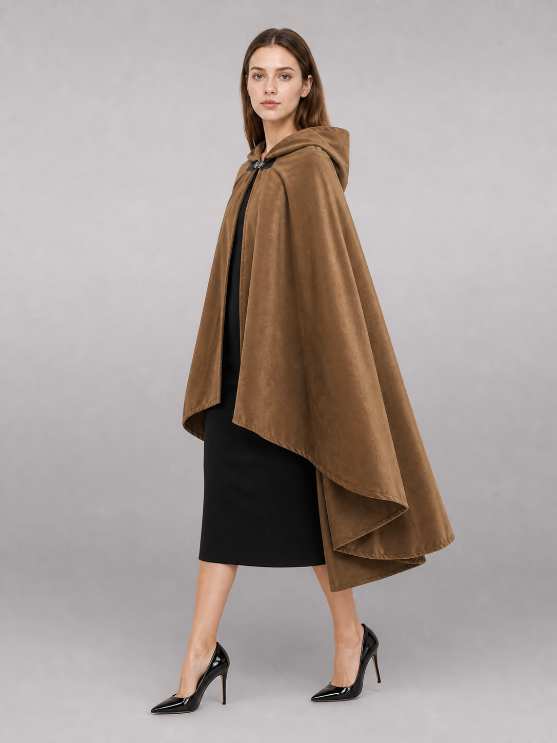 Brown Hooded Costume Cloak