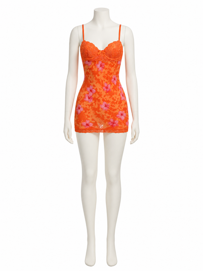 Thin-Strap Top with Cups and Floral Print side view