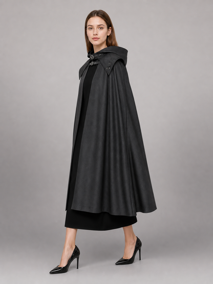 Black Gothic Hooded Carnival Cloak