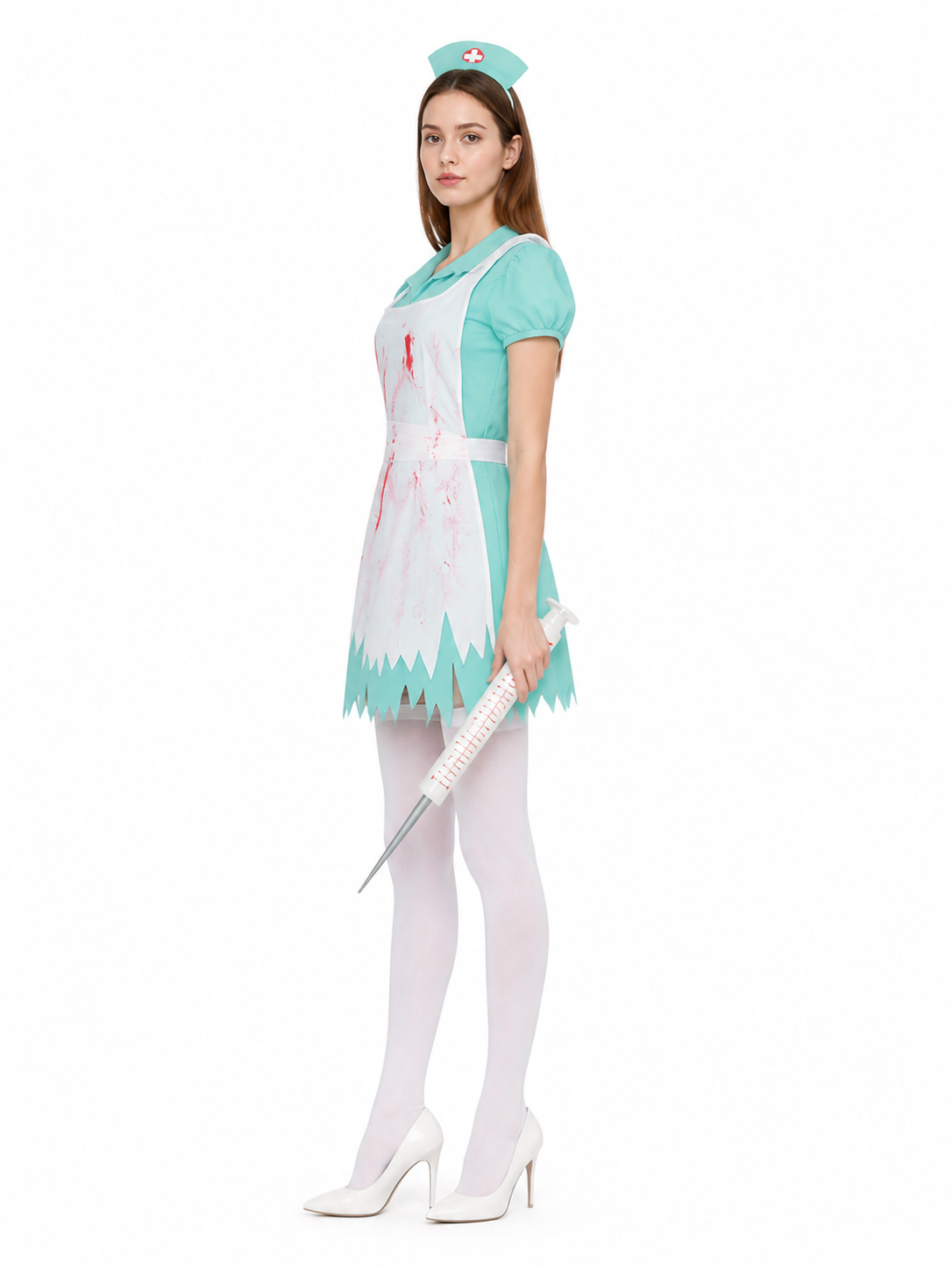 Medical Costume with Red Blood Spots for Halloween side view
