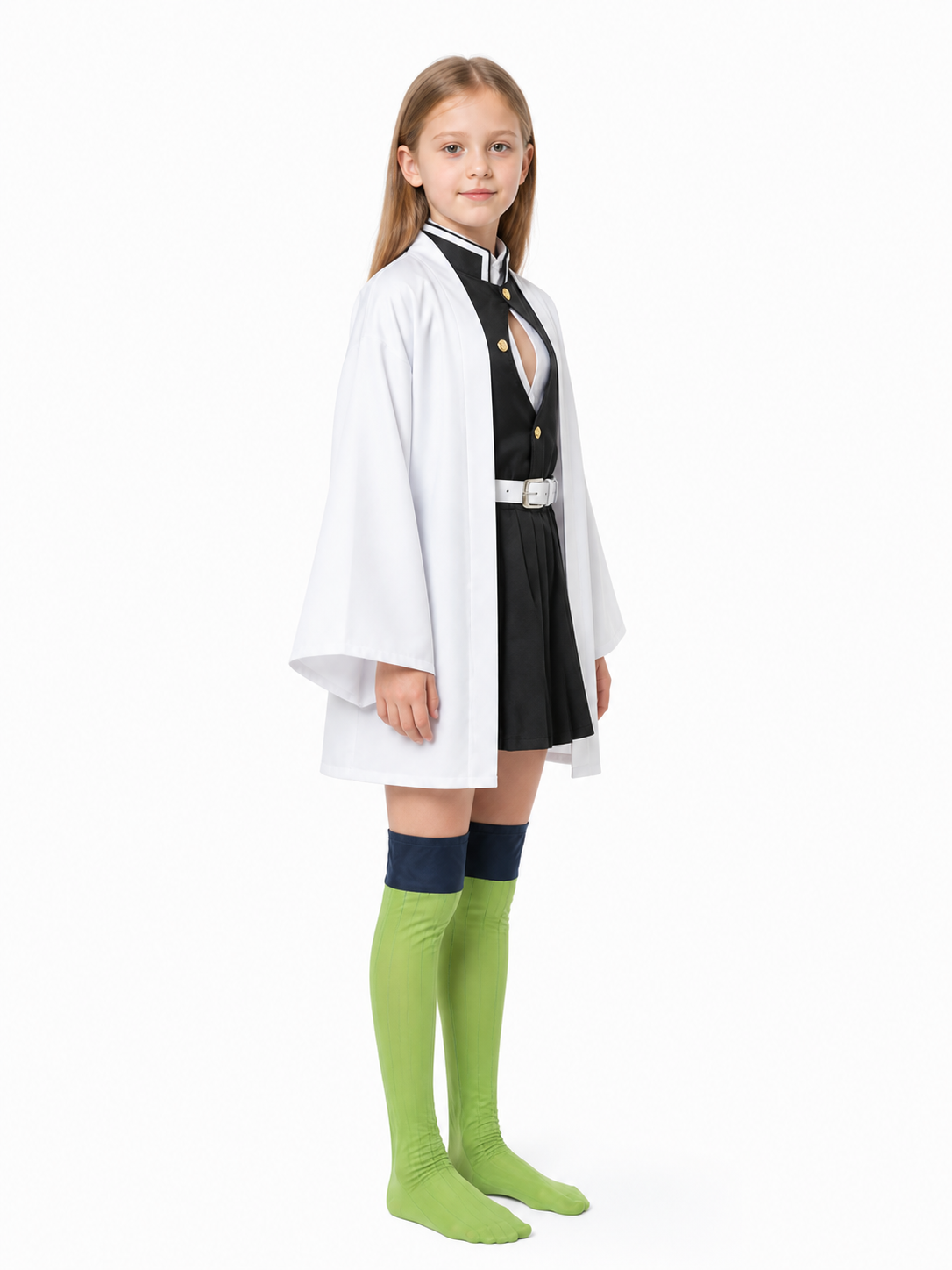 Mitsuri Kanjoji Cosplay Costume with Bow and Skirt side view