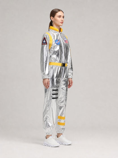One-Piece Astronaut Costume with Patches and Visor side view