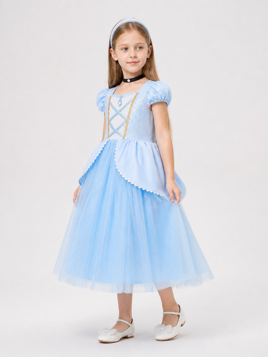 Blue Princess Costume for Halloween side view