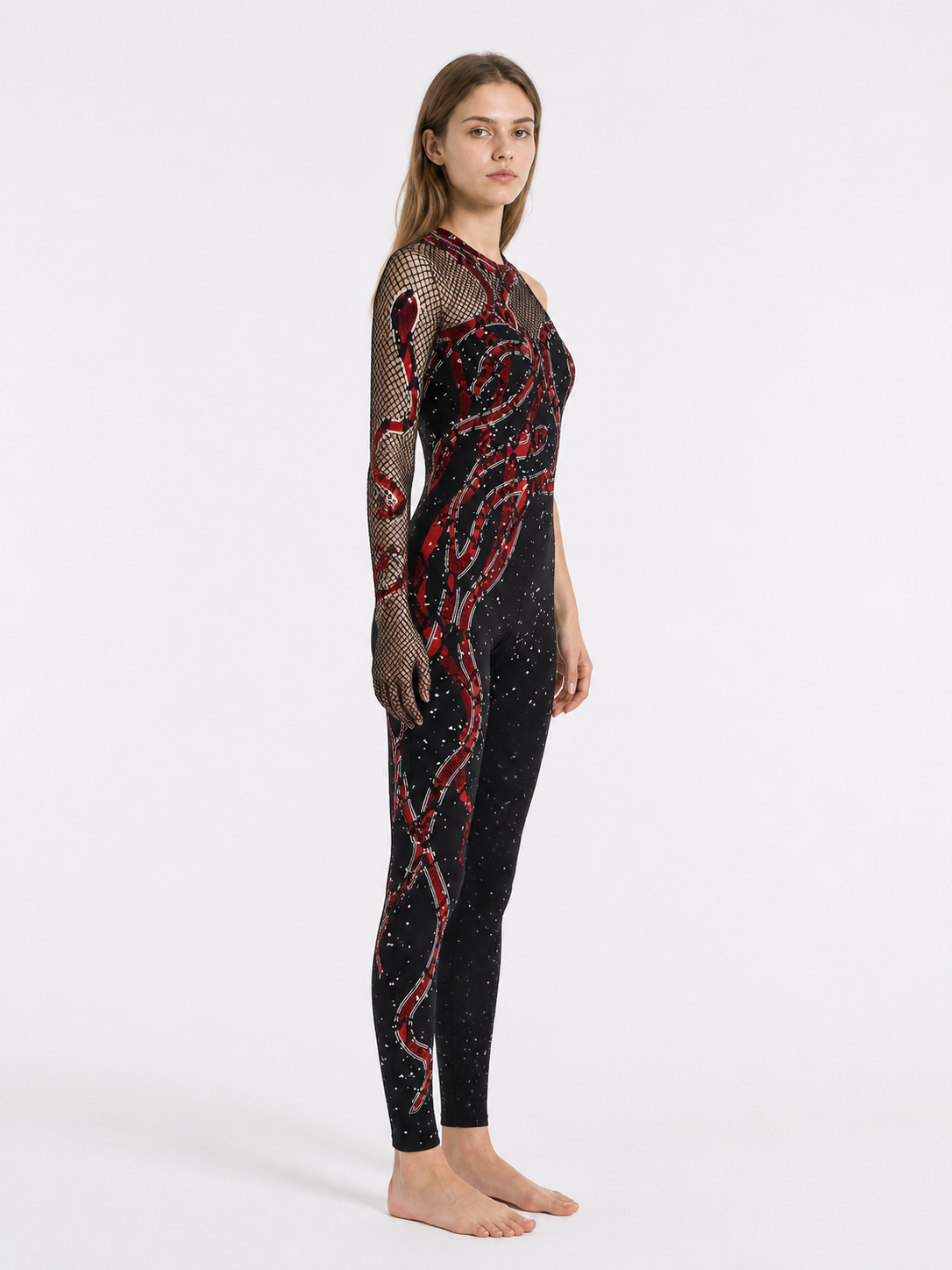 Stage Jumpsuit with Glove Sleeve side view
