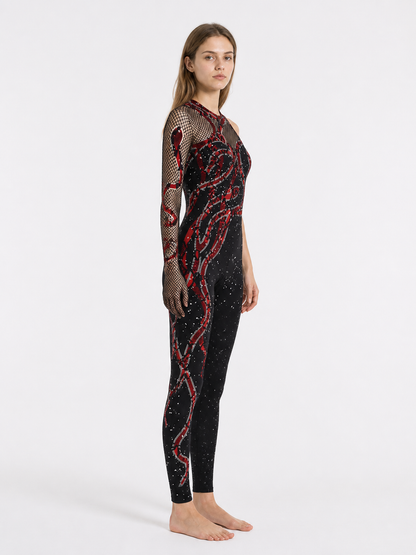 Stage Jumpsuit with Glove Sleeve side view