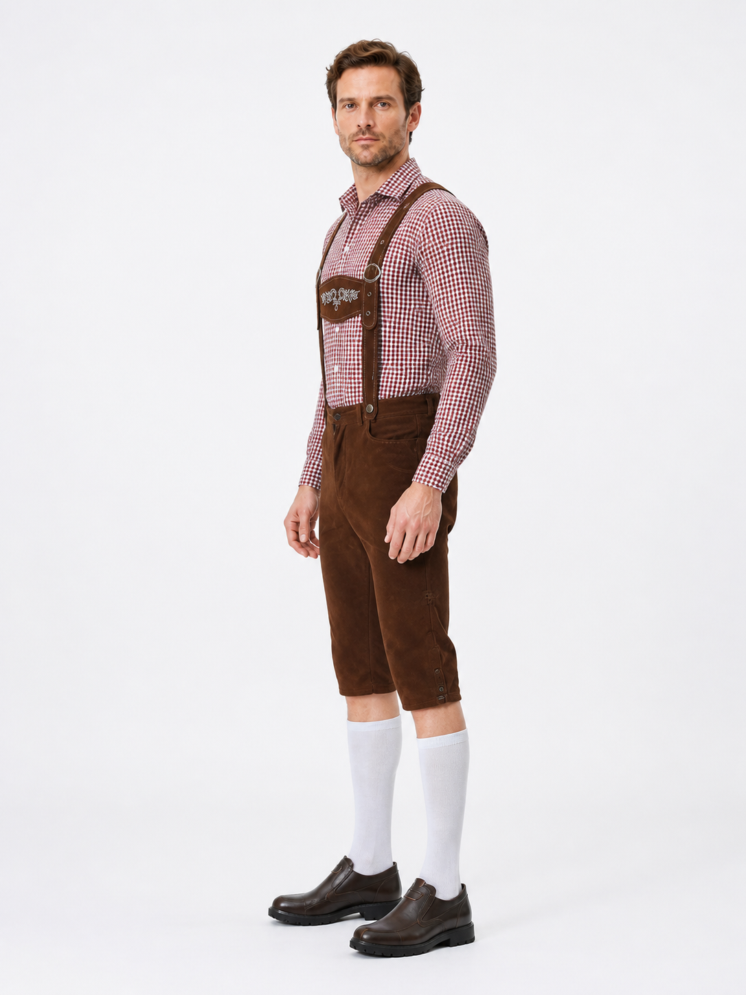 Brown Lederhosen Shorts with Suspenders