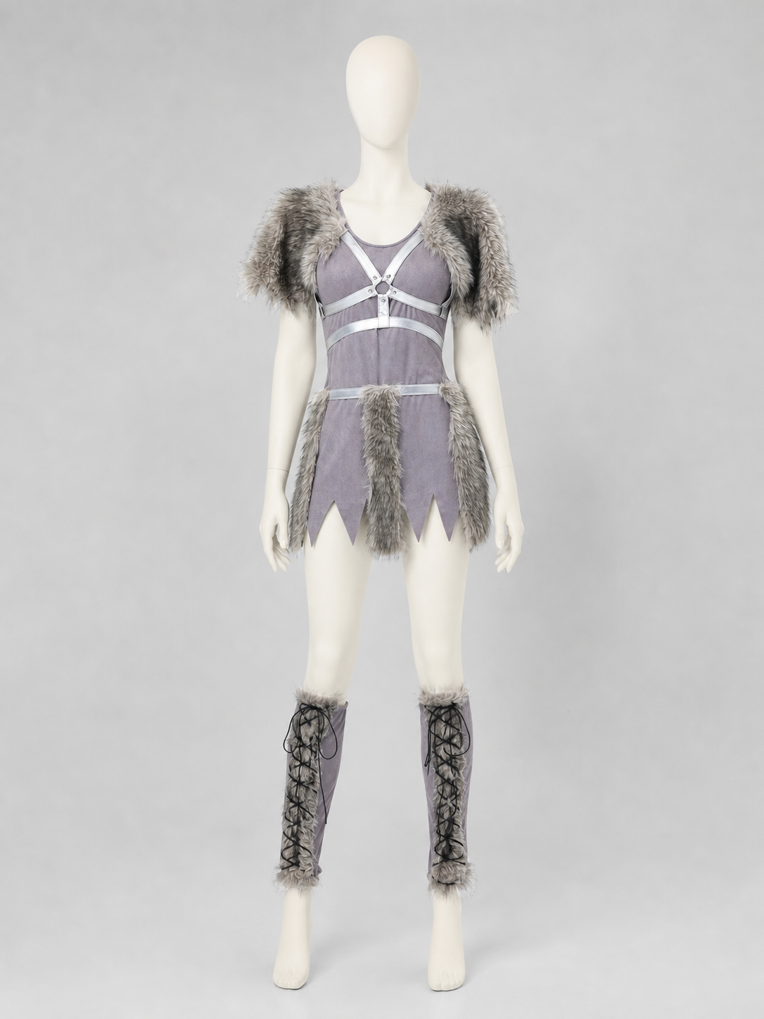 Fantasy character costume with a horned headpiece
