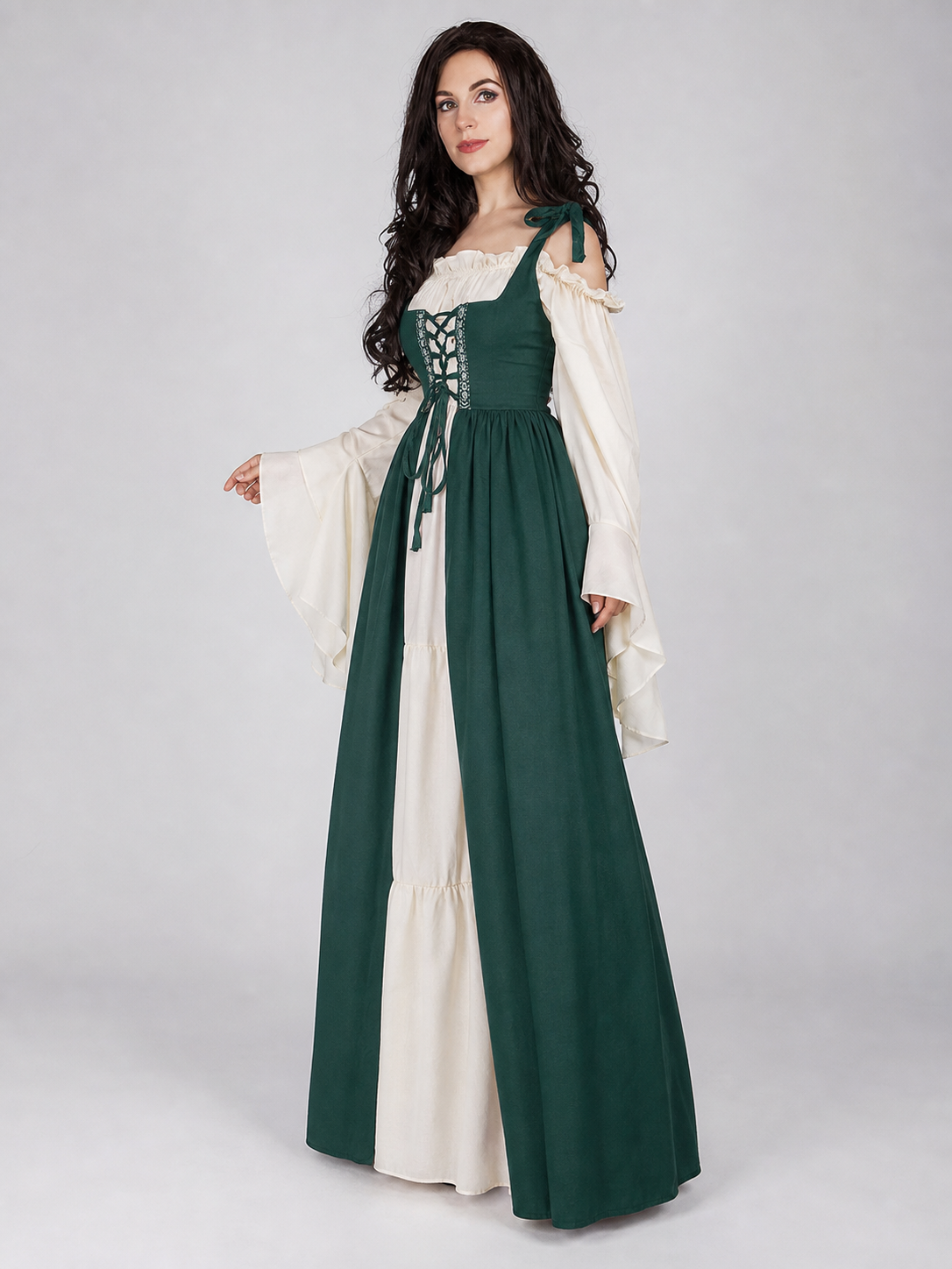 Layered Renaissance-Style Costume Dress