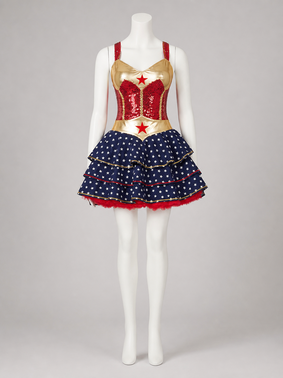 Star Superhero Dress with Red and Blue Tutu Skirt
