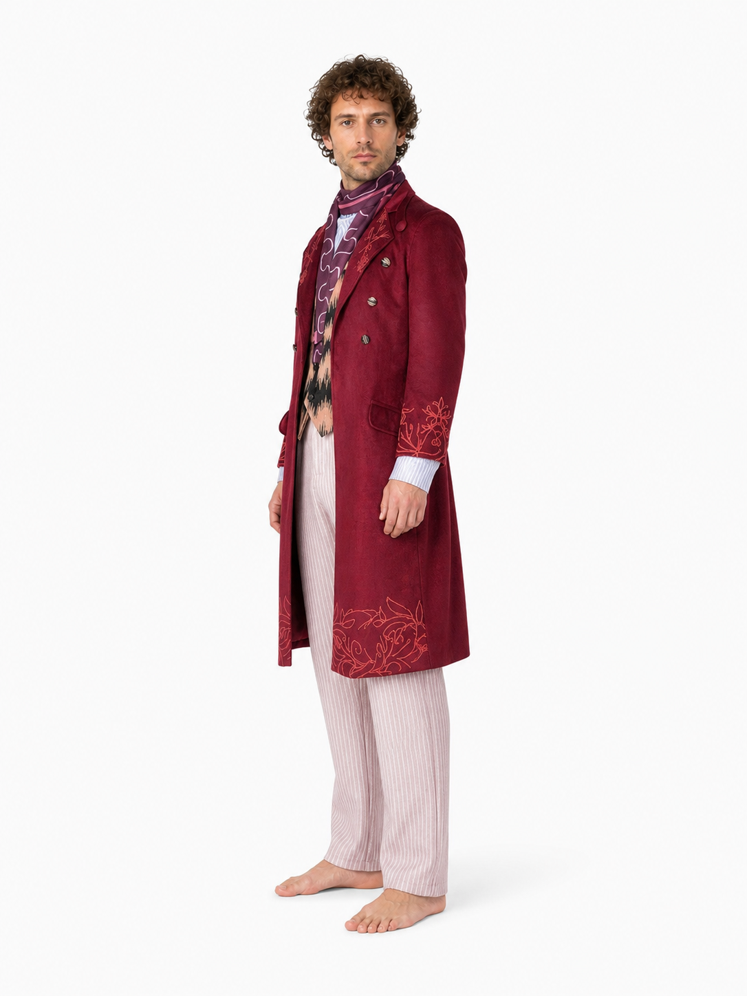 Willy Wonka Cosplay Costume with Coat and Vest side view